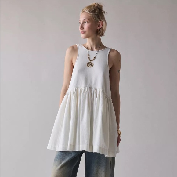 URBAN OUTFITTERS Lucia Trapeze Cotton Sleeveless Mini Dress, Size S - Picture 2 of 9